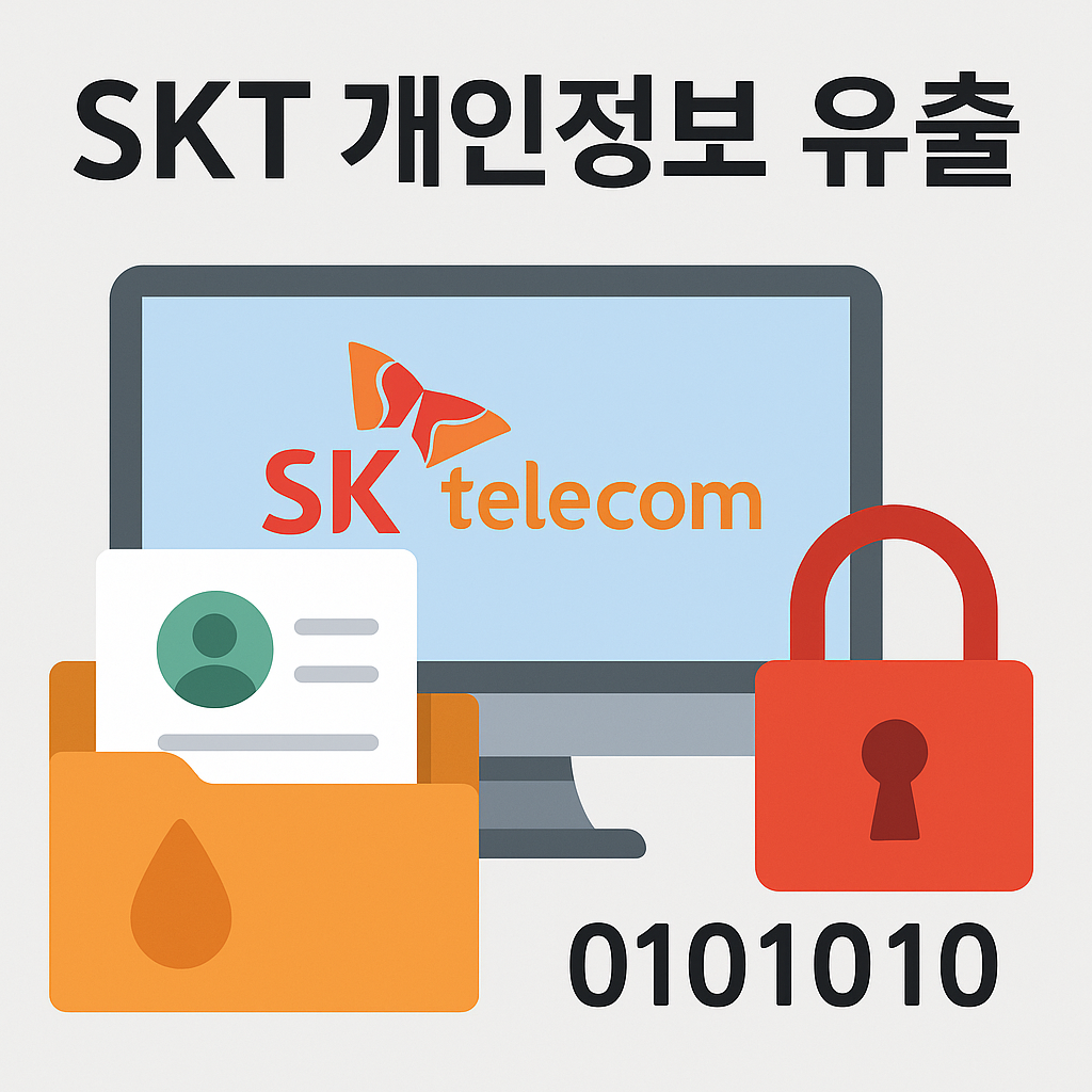 SKT 개인정보 유출 피해 규모와 정보를 요약한 인포그래픽