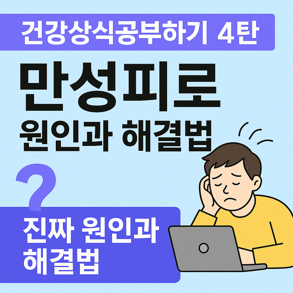 건강상식공부하기 4탄 썸네일 – 만성피로 원인과 해결법