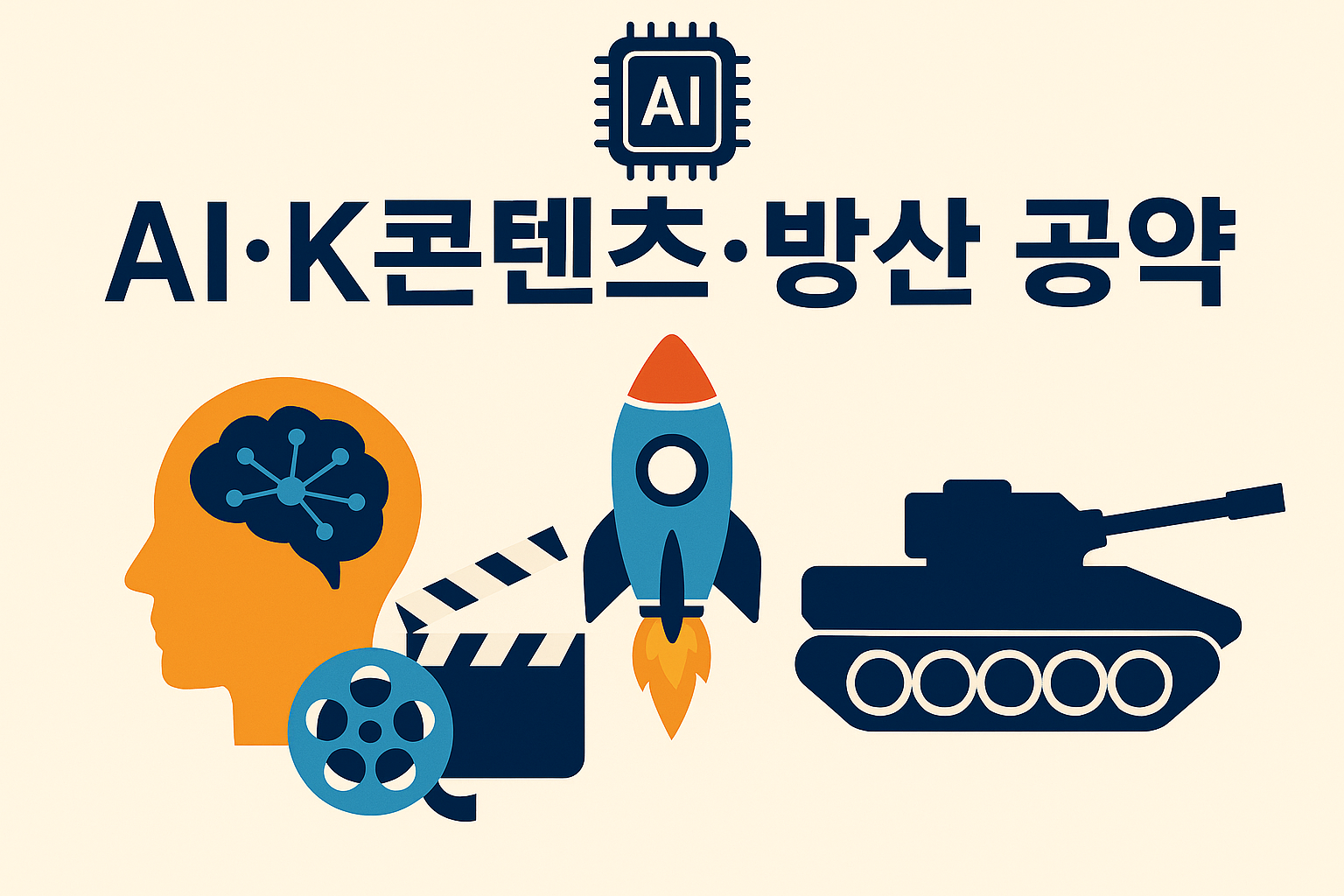 AI·K콘텐츠·방산 중심의 국가 성장 전략을 시각화한 인포그래픽 이미지